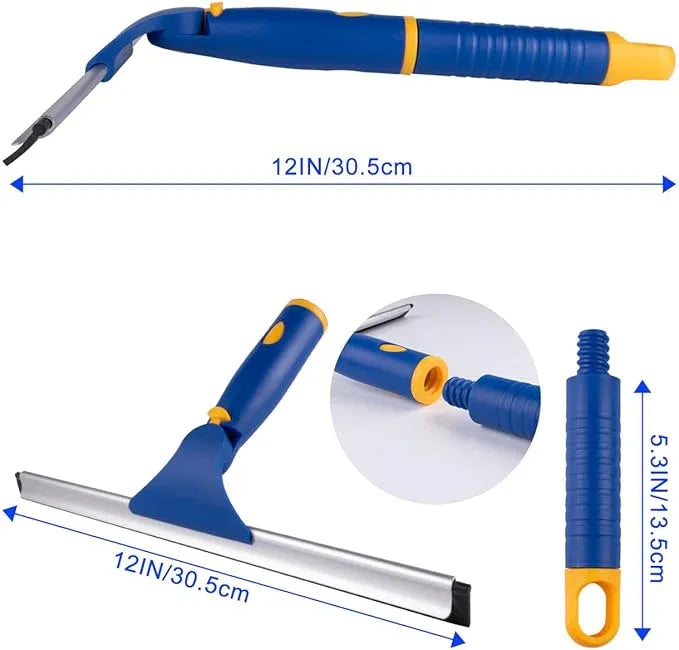 ITTAHO Swivel Shower Squeegee for Glass Doors, All-Purpose Anti-Slip Window Squeegee with 2 Blades, Window Cleaner Tool Bathroom Squeegee for Shower Doors, Tile Shower Walls，Mirrors,Car Windshields - NeatNest