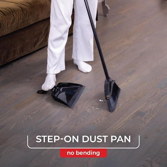 O-Cedar Indoor & Outdoor Strong Sweep Broom & Brush Bundle | Heavy Duty Bristles Remove 99% of Dust & Dirt in One Sweep | Step-On Dust Pan | Safe for Hardwoods, Powerful on Outdoor Debris - NeatNest