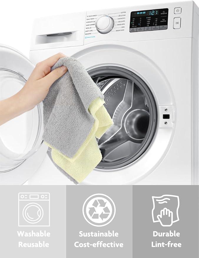 Fantasticlean Microfiber Cleaning Cloth Roll -75 Pack, Tear Away Microfiber Towels, 12" x 12", Reusable, Washable, Scratch Free, Ultra Absorbent Dishcloth for Home Supplies, Car, Pet, Kitchen (Beige) - NeatNest