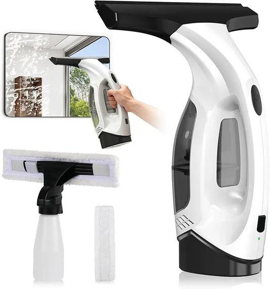 Window Vacuum Squeegee Cordless, 2000Pa Electric Window Cleaner Tool with 2200mAh & 150ml Water Collection Tank, Window Cleaning Kit Shower Squeegee for Glass Doors, Windows, Mirrors, Car (White) - NeatNest