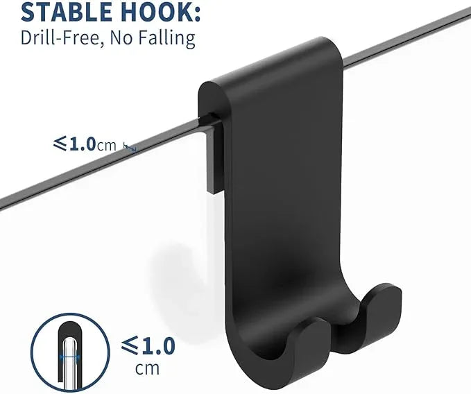ecooe Silicone Shower Squeegee with Hanger, 11″/28cm Shower Squeegee for Glass Doors, Black Window Squeegee Scraper with Stainless Steel Core for Home Bathroom Kitchen Car Glass Doors - NeatNest