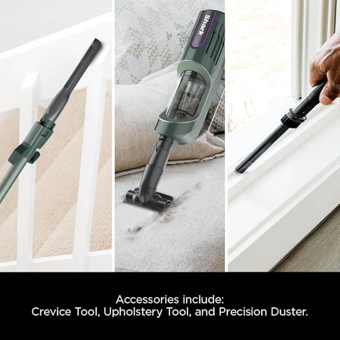 Shark Detect Ultralight Corded Stick Vacuum with Direction Detect and Self-Cleaning Brushroll, Powerful Hair Pickup, Ultra-Lightweight, Crevice & Upholstery Tool Included, Evergreen, HZ752 - NeatNest