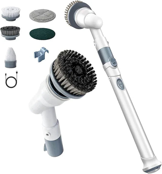Electric Spin Scrubber,Wire Brush,Waterproof Spin Scrubber with Long Handle, Powerful Motor Cordless Cleaning Brush, Grill Cleaning Brush with Multiple Heads for Sink, Stove, Cabinets, and Kitchen - NeatNest