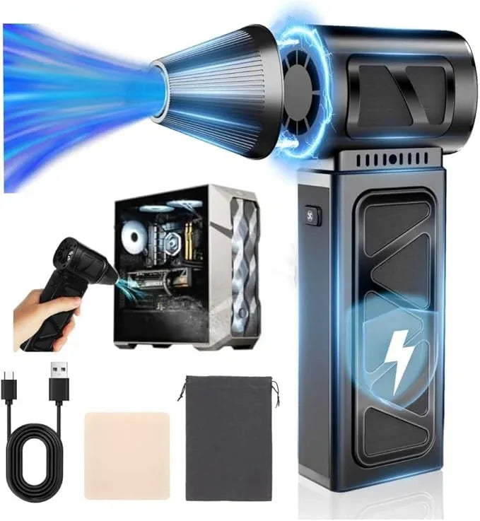 Upgraded Compressed Air Duster, 360000 RPM Electric Air Duster with 5 Gear Power Motor, 8000mAh Rechargeable Cordless Mini Blower Jet Turbo Fan Replace Air Can for Computer Keyboard Car Outdoor - NeatNest