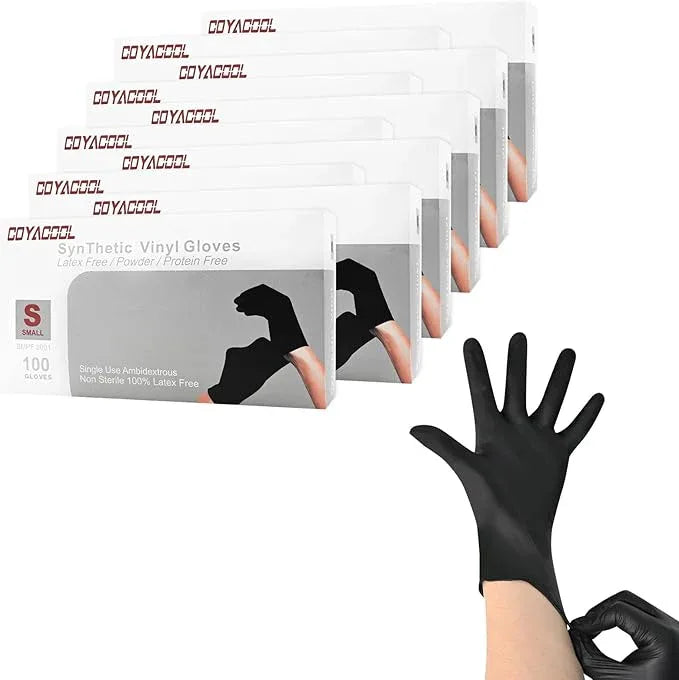 Disposable Gloves Small, Nitrile and Vinyl Blend Latex Free Gloves, 4 Mil,1000 Pc. Food Grade Glove for Cleaning, Food Prep, Hair Dye, Tattoo, Black - NeatNest