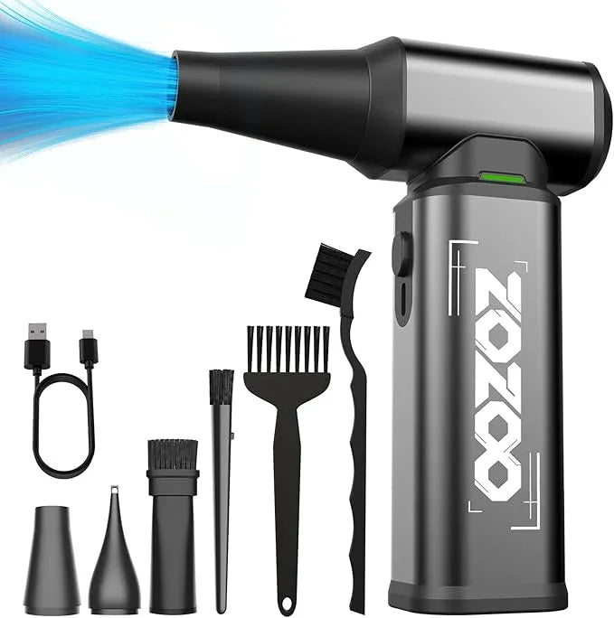 Compressed Air Duster, 180000RPM Powerful Cordless Electric Air Duster with Brushless Motor and LED Light, Rechargeable Stepless Speed Regulation Dust Blower for PC, Keyboard, House, Car and Outdoor - NeatNest