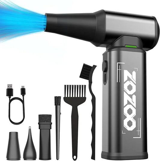Compressed Air Duster, 180000RPM Powerful Cordless Electric Air Duster with Brushless Motor and LED Light, Rechargeable Stepless Speed Regulation Dust Blower for PC, Keyboard, House, Car and Outdoor - NeatNest