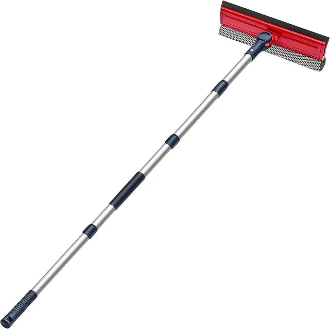 DSV Standard Professional Window Squeegee | 2-in-1 Window Cleaner Sponge and 10" Soft Rubber Strip with Extension Pole 34 INCH & 86.5 cm | Adjustable to Clean from Multiple Angles - NeatNest