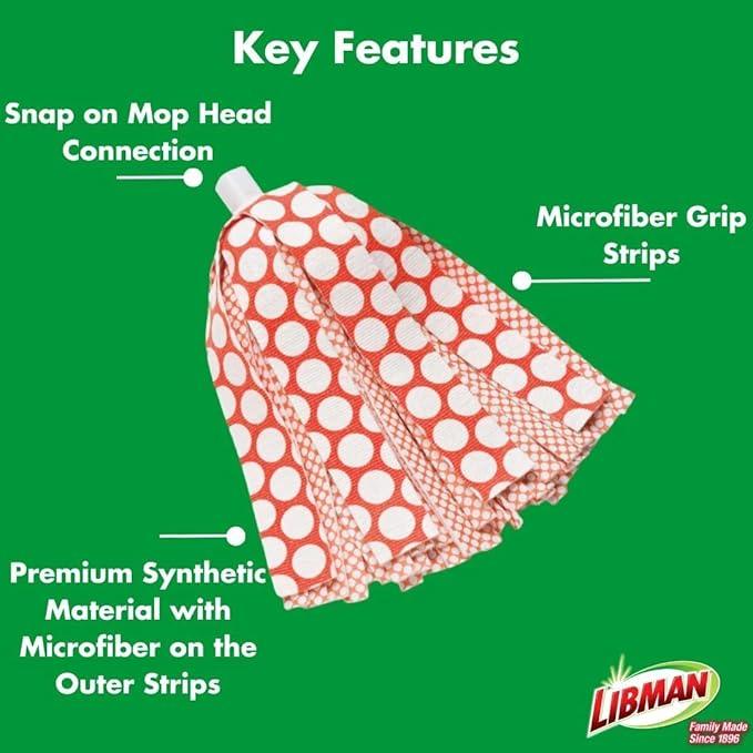 Libman Wonder Mop Head Replacement | Absorbent Microfiber | Self Wringing | Best Refill | Machine Washable | Multi-Surface Floor Mop | 3 Replacement Pads - NeatNest