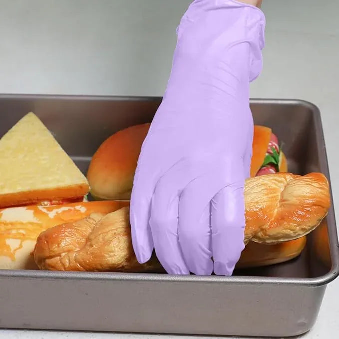Disposable Gloves Large, Nitrile and Vinyl Blend Material Gloves, Latex Free 4 Mil 100 Pc Food Grade Glove for Cleaning, Food Prep,Hair Dye,Tattoo, Purple - NeatNest
