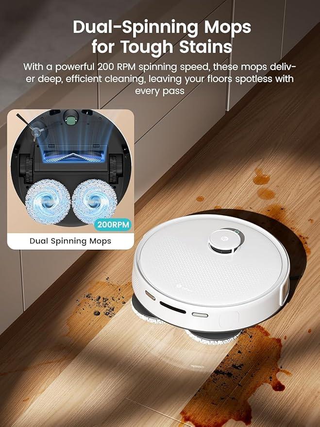 Lefant LiDAR Robot Vacuum and Mop, 15000Pa Suction, 90-Day Self-Emptying, Obstacle Avoidance, Auto Mop Washing&Drying, All-in-One for Pet Hair Carpet, 5G WiFi Alexa/APP/iWatch Control, M3 - NeatNest