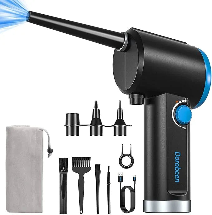 DOROBEEN Compressed Air Duster, Electric Air Duster, Cordless Air Duster, Canned Air Duster for Computer, Keyboard Cleaner, BLDC Motor - Stepless Speed - 6000mAh (Blue) - NeatNest