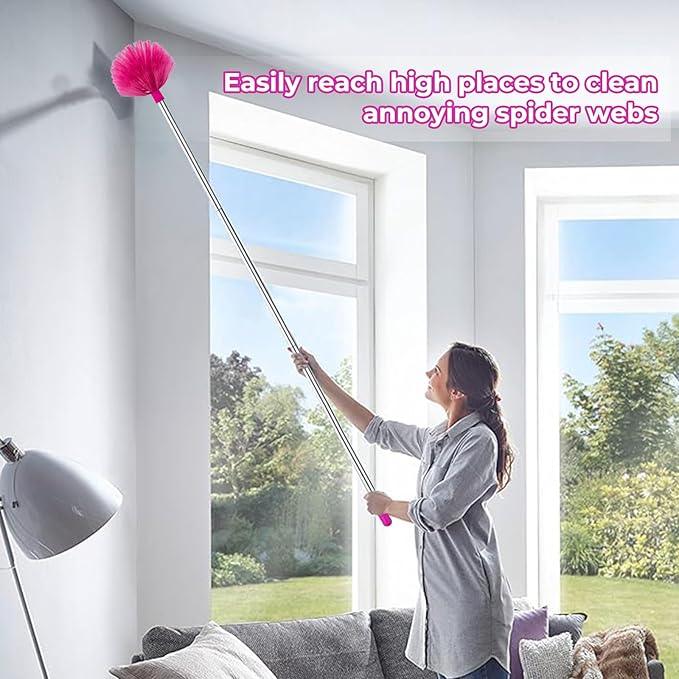 Ceiling Fan Cleaner Duster with 60 inch Extension Pole, Dusters for Cleaning High Ceiling Fan Blades, Dusters Kit with Storage Bag, Cleaning Tools for Families (13pcs) - NeatNest