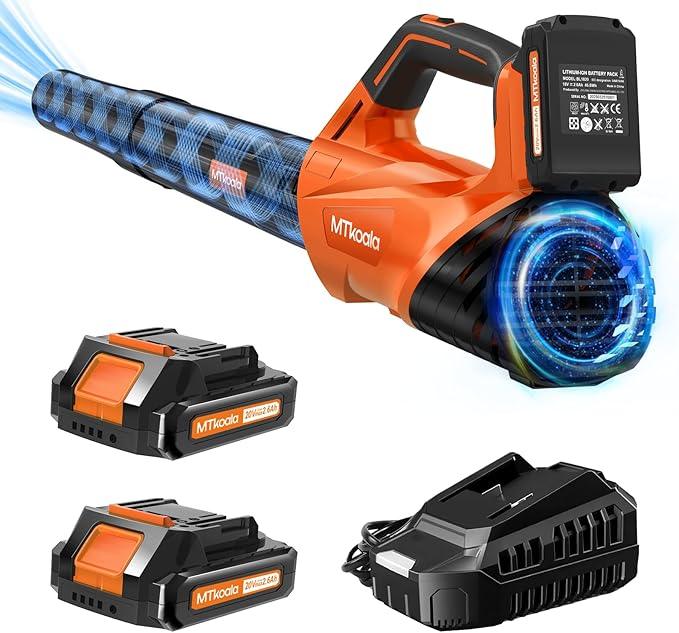 2025 Upgrade Leaf Blower, Leaf Blower Cordless with 2 * 2.6AH Batteries and Fast Charger, 450CFM &150MPH and 2 Speed Mode, Lightweight Electric Leaf Blowers for Lawn,Yard, Leaves, Dust,Snow Care - NeatNest