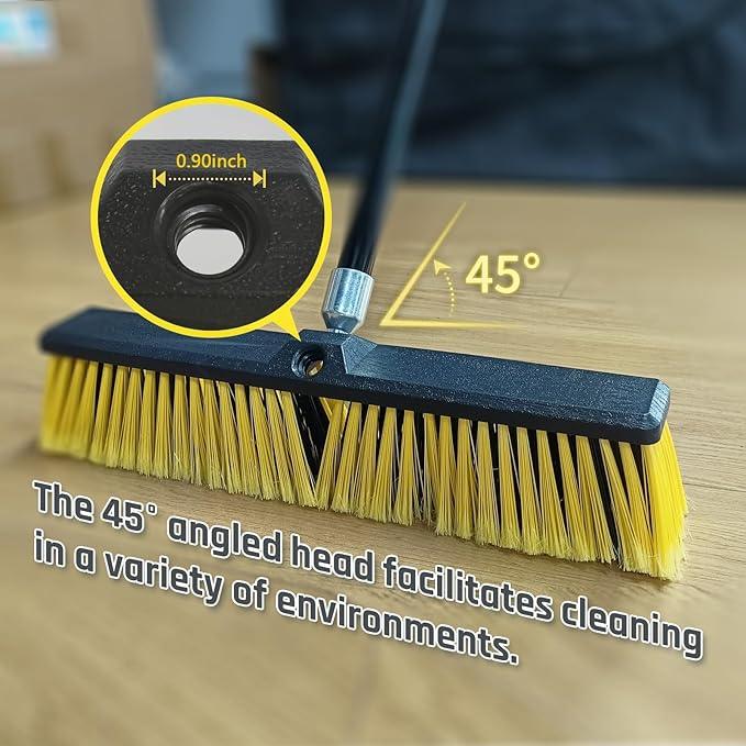 FRAXIR 4PCS Push Broom Head Outdoor Large Stiff Bristle Broom Head - Excellent Cleaning Performance - Easy Installation Broom Head(18 inches) - NeatNest