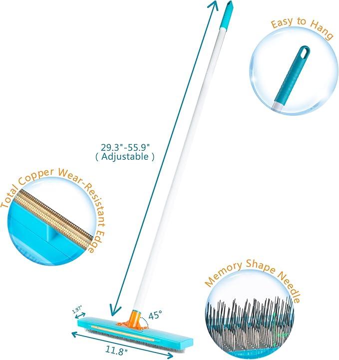 JollLax Carpet Rake-Carpet Hair Removal Tool-Carpet Rake to Fluff Carpet-Carpet Scraper Brush Rug Comb Pet Cat Fur Dog Hair Remover for Couch Furniture Carpet Broom - NeatNest