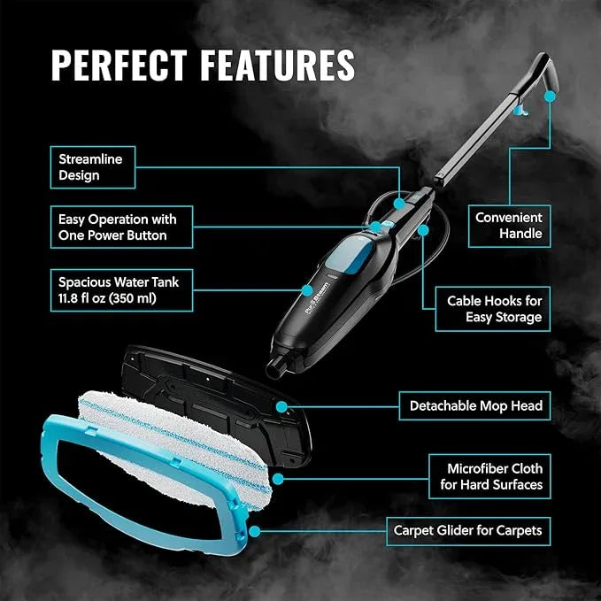 PurSteam Professional Steam Mop | Multi-Surface Floor Cleaner for Hardwood, Tile, Laminate & Carpet | Fast Heating, Lightweight & Chemical-Free Cleaning - NeatNest