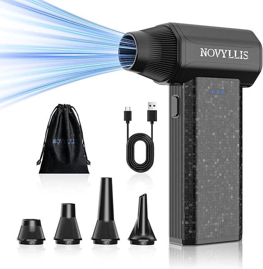 Cordless Compressed Air Duster, 150000RPM Super Power Electric Air Duster, 3-Gear Adjustable Mini Air Blower for Computer, Keyboard, Outdoor, House and Car Cleaning - NeatNest