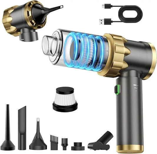 Car Vacuum Portable Cordless - Handheld Vacuum Cleaner with 16000PA Strong Suction, 7-in-1 Air Duster/Blower, Rechargeable Mini Vacuum with Long Battery, Multi-Nozzles for Car,Home, Office, Pet - NeatNest