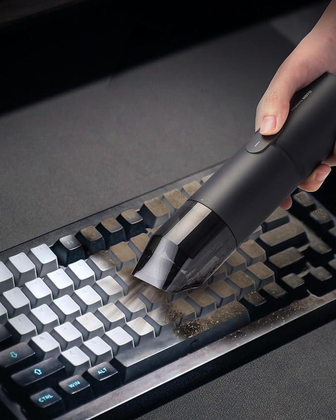 HOTO Handheld Vacuum Cleaner Cordless, Desk Vacuum Cleaner Compressed Electric Air Duster 15000Pa Suction, 4-in-1 Portable Vortex Vacuum Dust Buster Air Blower for Computer, Keyboard - NeatNest