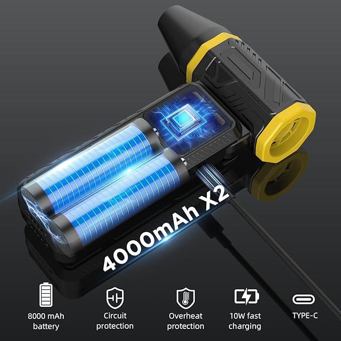 Upgrade Version-Cordless Air Duster-280000RPMSuper Power Air Duster Rechargeable,Stepless Speed Change Air Duster,with Display Screen & Light,Dust Blower for Computer, Keyboard, House,Outdoor and Car - NeatNest