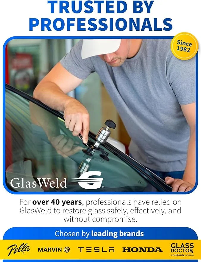 GlasWeld ProClean Heavy Duty Hard Water Stain Remover - For Glass, Metal & More - Includes Applicator Pad - Stubborn Water spot Remover Kit - Automotive Car Care - NeatNest