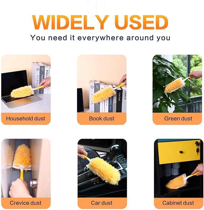 Heavy Duty Duster Refills, Disposable Dusters Kit for Cleaning Dusting Furniture Blind Ceiling Fan, Multi Surface 360 Feather Duster(60)+3FT Extended Handle +1 Handle - NeatNest