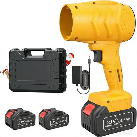 Leaf Blower Cordless with Battery and Charger,21V Electric Handheld Leaf Blower, 950000RPM Powerful Fan with Adjustable Speed, Lightweight Blower for Patio, Lawn, Blowing Leaves and Snow(Yellow) - NeatNest