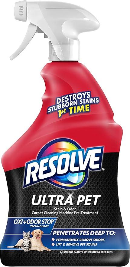 Resolve Ultra Pet Odor and Stain Remover Spray – Carpet Cleaner for Cat and Dog Urine and Poop, 32oz - NeatNest