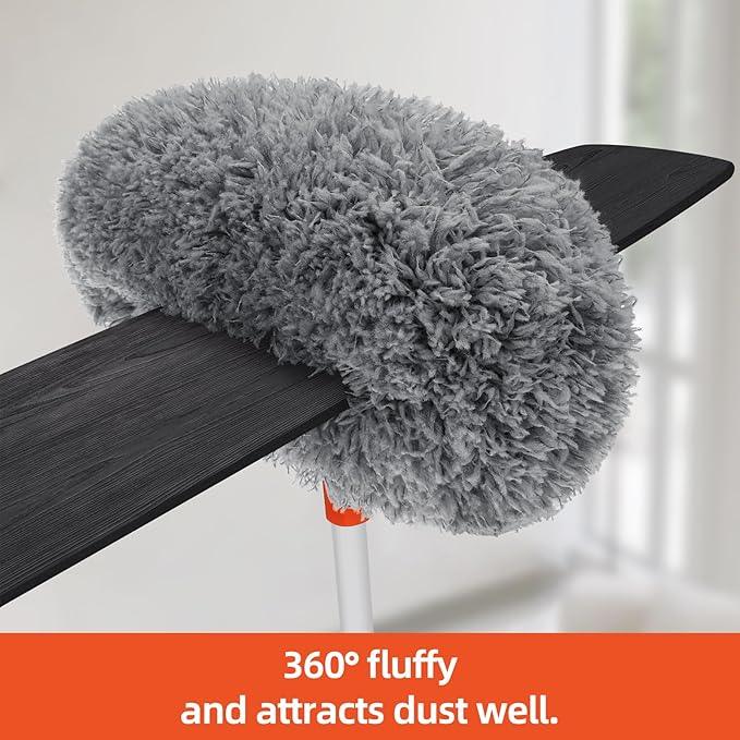 Baseboard Cleaner Tool with Handle, Extendable Long Handle Baseboard Cleaning Duster with Reusable Pads for Floorboard, Ceiling Fan Blade Cleaner Duster (Gray) - NeatNest