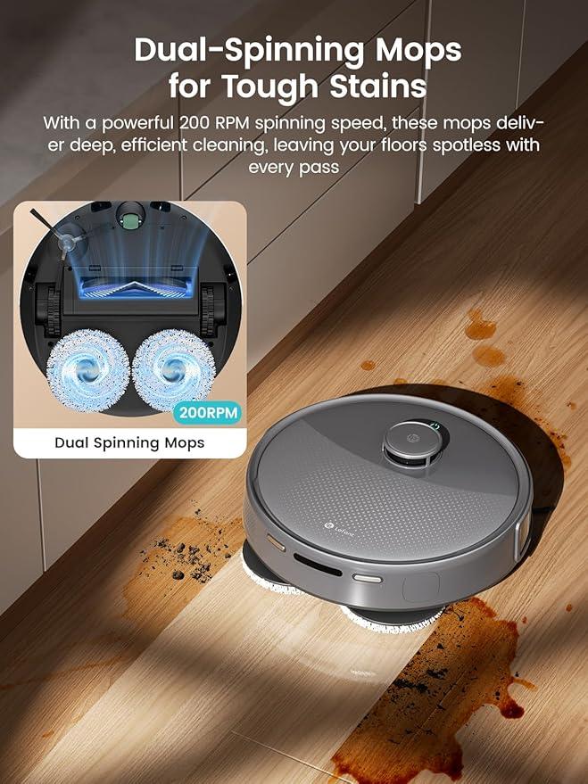 Lefant LiDAR Robot Vacuum and Mop, 20000Pa Suction, 90-Day Self-Emptying, Obstacle Avoidance, Auto Mop Washing&Drying, All-in-One for Pet Hair Carpet, 5G WiFi Alexa/APP/iWatch Control, M3 Max - NeatNest