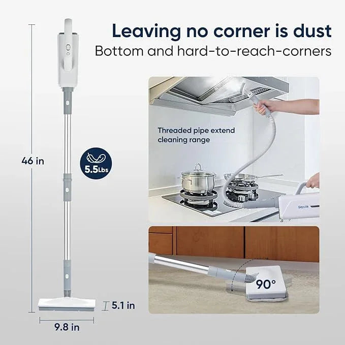 Steam Mop for Floor Cleaning, Steam Cleaner for Home with Handheld 6-in-1 Multi-function Attachments for Hardwood Floors, Clothes, Windows, Tiles Grout, Furniture Cleaning (White-Gray) - NeatNest