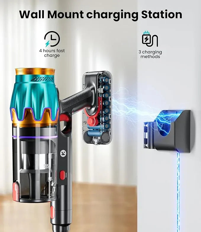 Cordless Vacuum Cleaner, 580W 48KPA 70Mins Vacuum Cleaners for Home, Cordless Stick Vacuum with Touch Screen, Anti-Tangle & Wall Mount Charge, Wireless Vacumm for Home/Pet Hair/Carpets/Floors - NeatNest