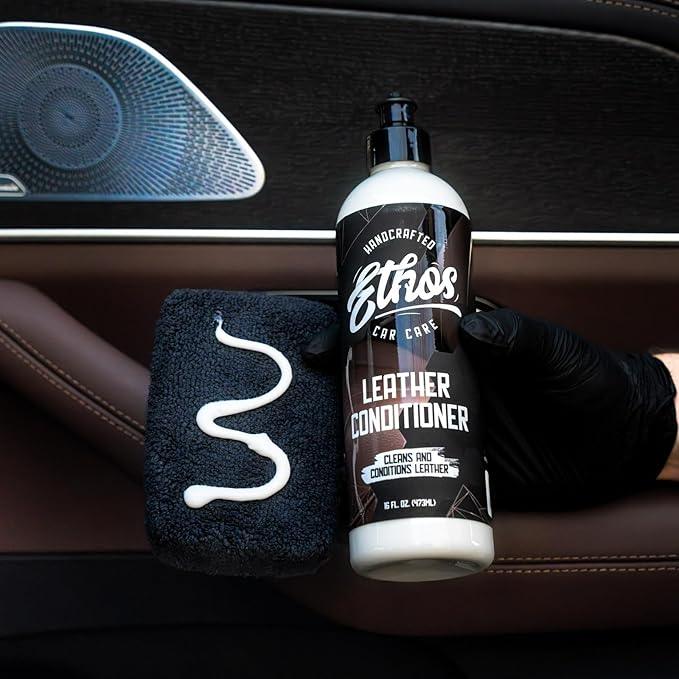 Ethos Car Leather Cleaner and Conditioner 16oz – Leather Seat Cleaner & Conditioner with UV Protection for Car Interior, Couch, Jacket, Boots – Cleans and Conditions Vinyl & Plastic Surfaces - NeatNest