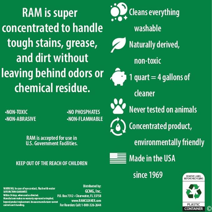 RAM All Purpose Cleaner & Degreaser Concentrate 2 Quart Bundle - NeatNest