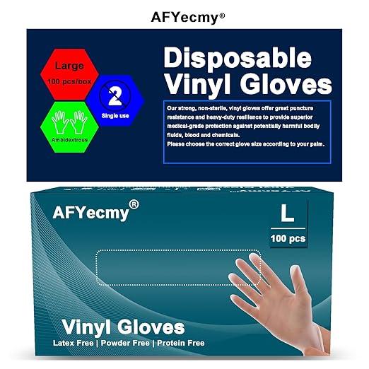 Clear Vinyl Gloves, Powder-Free & Latex-Free, Disposable Clear Gloves, Cleaning Gloves,5 Mil, 1000 Count, Large - NeatNest