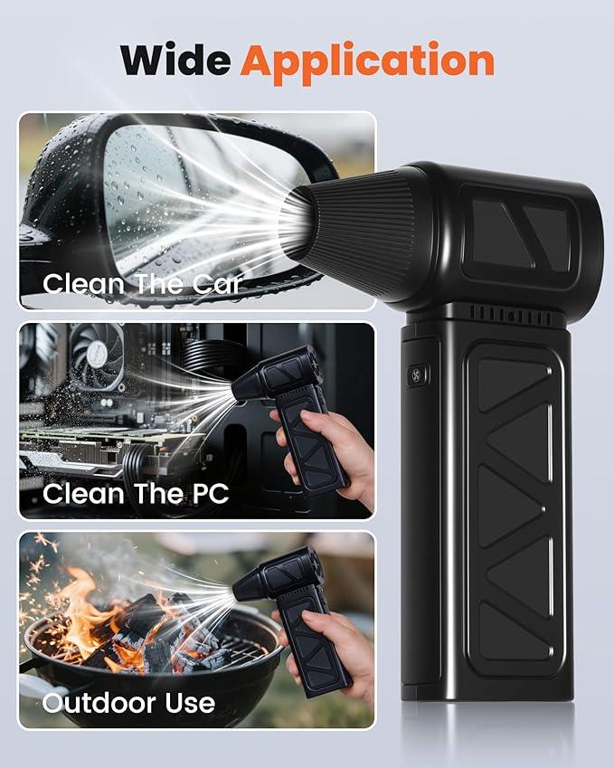 Compressed Air Duster, 150000RPM Cordless Air Duster 5-Gear Adjustable Electric Air Duster, Rechargeable Brushless Motor Air Blower for Keyboard, PC, Car, Outdoor and Home Cleaning - NeatNest