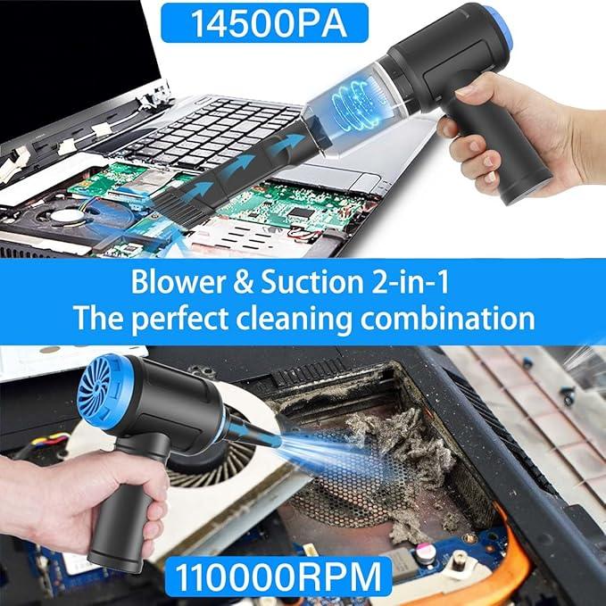 Air Duster - Computer Vacuum Cleaner - for Keyboard Cleaning - Cordless Canned Air - 110000RPM Powerful PC Cleaner(VC08) - NeatNest