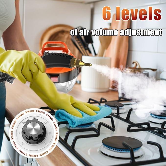 2500W Steam Cleaner for Home, High Pressure Handheld Steam Cleaner with 6-gears Adjustable, Portable Steamer for Cleaning Car Upholstery Tile Grout Home - NeatNest