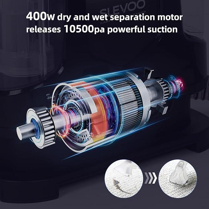 Carpet Cleaner Machine 10.5Kpa Strong Suction, 400W Powerful Motor, Portable Upholstery Cleaner with Spot and Stain Remover for Pet Accident, Rugs, Carpet and Upholstery, White - NeatNest