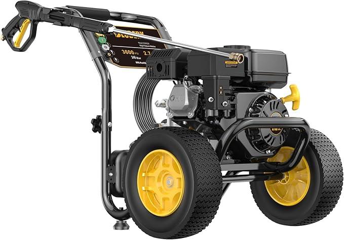 BLUBERY 3600 PSI Gas Pressure Washer, 2.7 GPM Heavy Duty High Power Washer, 30Ft Pressure Hose&Soap Tank,5 Pressure Nozzles,Black - NeatNest