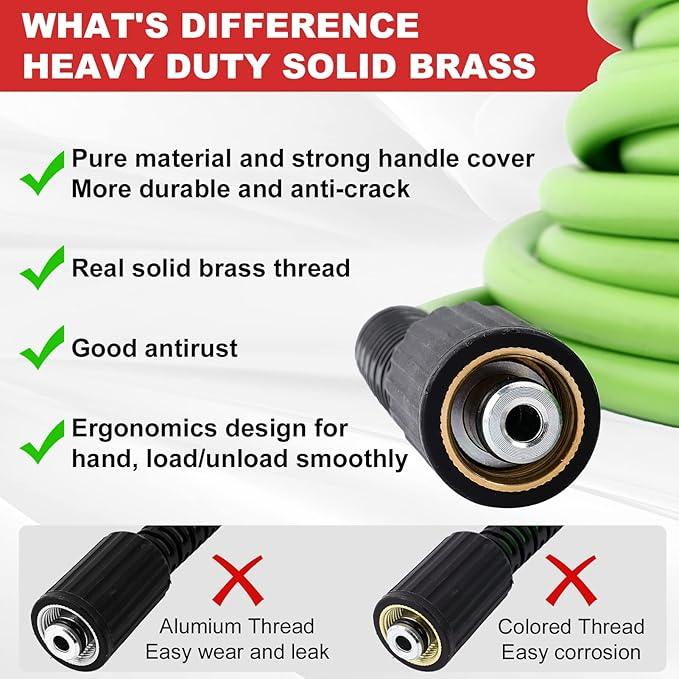 Pressure Washer Hose 50 FT 1/4”, 4000 PSI Kink Resistant High Pressure Replacement Hose M22 14mm Thread, Flexible Extension Hose with 3/8 Quick Connect Adapters for Power Washing - NeatNest