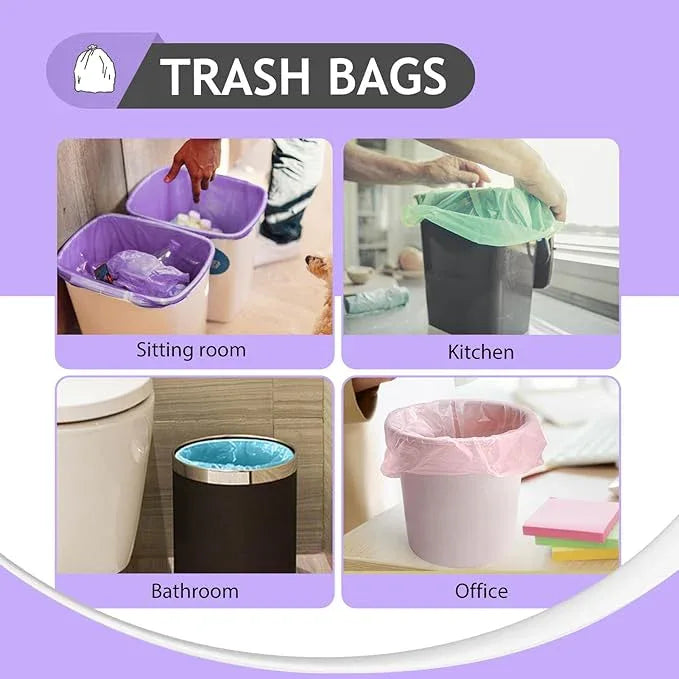 Small Trash Bags 2 Gallon 120 Count Strong Trash Bags Colorful Small Garbage Bags, Trash Can Liners for Bathroom Home Office Kitchen Bedroom, fit 5-10 Liter, 1,1.2,1.6,2,2.6,3 Gal,Multicolor - NeatNest