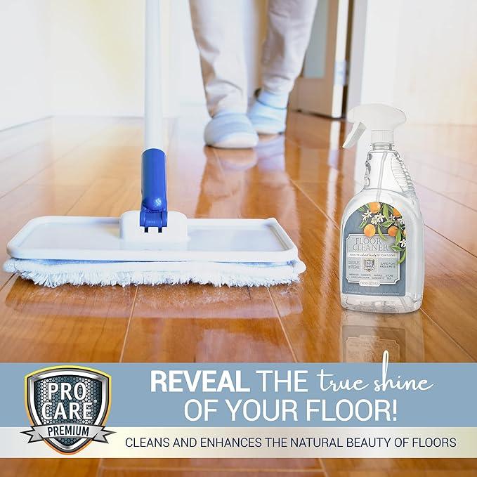 ProCare Citrus Floor Cleaner (Made in USA) | Tile, Stone, Laminate, Vinyl & Natural Wood Floor Cleaner for Mopping, Floor Cleaning Solution with Citrus Aroma - 32oz / 0.95L Spray Bottle - NeatNest