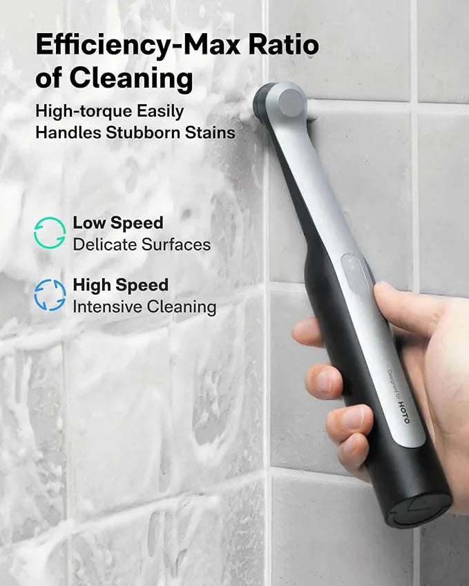 HOTO Wand™ Cordless Spin Scrubber, Electric Rechargeble Grout Cleaning Brush, IPX7 Waterproof Bathroom Scrubber, 12 Replaceable Brush Heads Version Power Scrubber for Grout, Tiles, Corners, Crevices - NeatNest