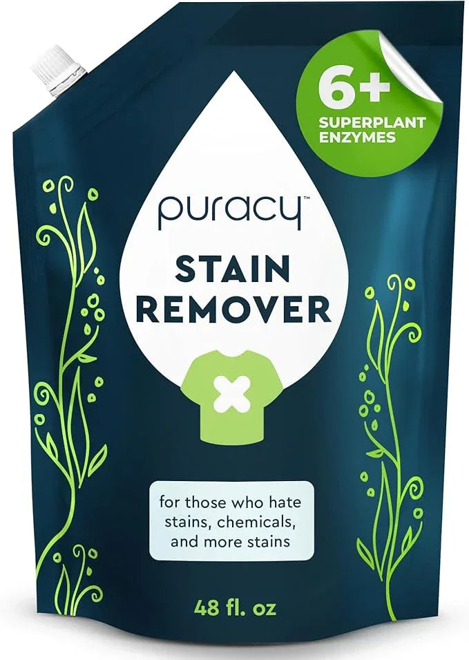 Puracy Stain Remover, Natural Travel and Laundry Stain Cleaner for Clothes, Baby Essentials, Kids Stains, Oil and Fabric Spot Cleaner, Unscented (Stain Remover Spray, 48 fl oz) - NeatNest