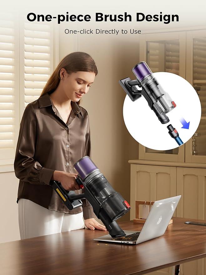 Proscenic Cordless Vacuum Cleaner, 45Kpa 55Mins Runtime, 180°Bendable Wand, Vacuum Cleaners for Home with Green Light, Anti-Tangle Brush, Rechargeable Lightweight Stick Vacuum for Pet Hair, P16(Blue) - NeatNest