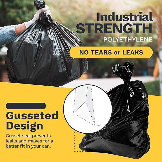 ToughBag 30-33 Gallon Trash Bags Heavy Duty (50 COUNT) 3 Mil Contractor Trash Bags – Heavy Duty Black Contractor Can Liners - Made In USA - NeatNest