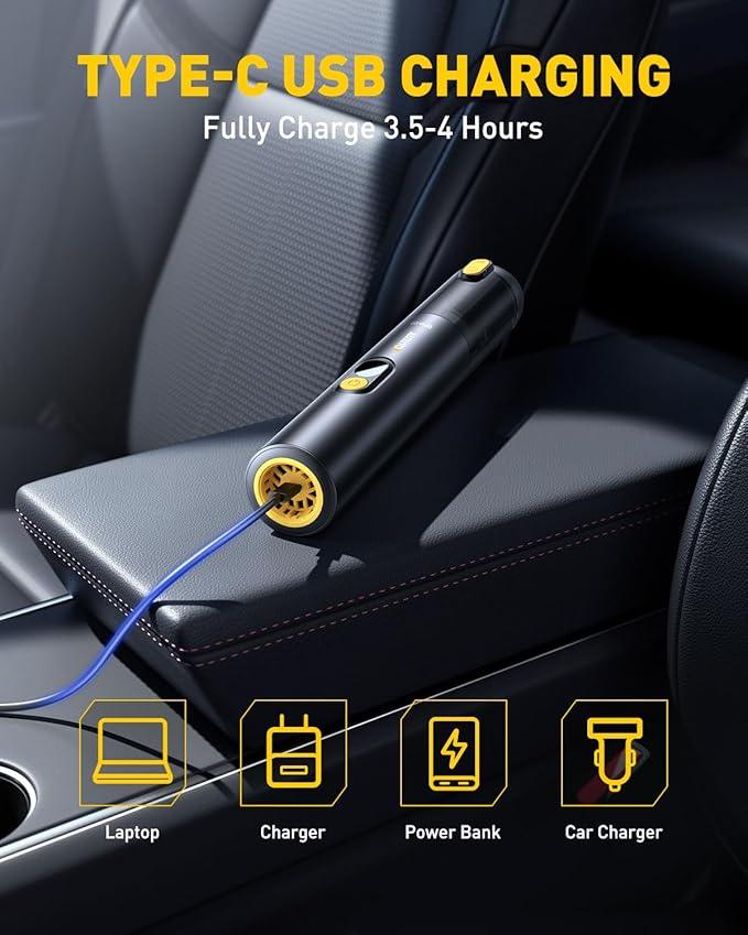 AUXITO Car Vacuum Portable Cordless 14000Pa Suction, Handheld Vacuum Blow & Suction 2 in 1, Small Vacuum Cleaner Hand Held Vacuum for Car, Home, Pet, Office, Ideal Gifts for Men & Women (Black) - NeatNest