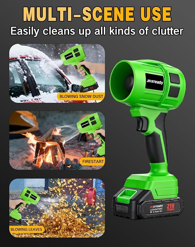 21V Cordless Handheld Leaf Blower - Variable Speed, 30000RPM Powerful Handheld Blower with Rechargeable Battery, Protective Gear for Home, Backyard, Driveway & Snow Removal - NeatNest